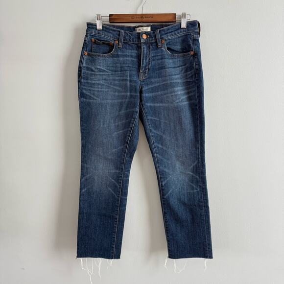 Madewell | Women’s The Slim Boyjean Raw-Hem Edition Dark Wash Denim Jeans G7200 - Picture 2 of 9
